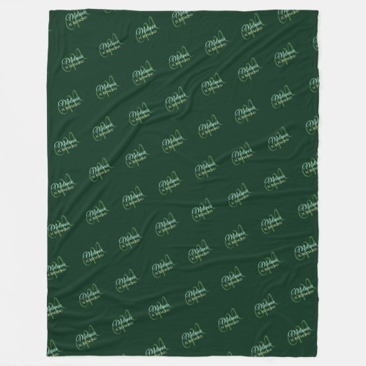 Élégante couverture verte avec son nom et initiale (Devant)