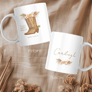 Elegante Cowgirl Laars Bruidsdouche Feest Favoriet Koffiemok