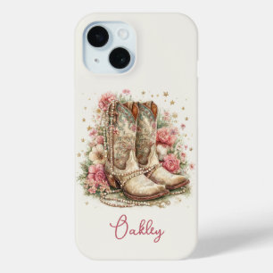 Elegante Cowgirl-laarzen met gebloemde monogram