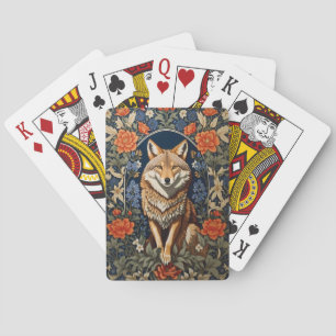 Elegante Coyote William Morris Geïnspireerd Pokerkaarten