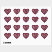 Elegante CRANBERRY Gold bruiloft hart dank u Hart Sticker (Vel)