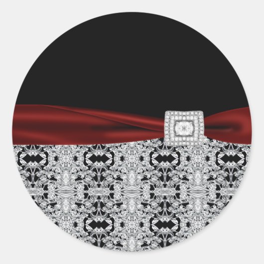 Elegante Cranberry Red Black Diamond Stickers (Voorkant)