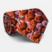 Élégante Cravate de Rose multicolore (Roulé)