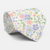 élégante cravate florale pastel (Roulé)