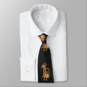 Élégante cravate noire avec image d'Arjuna (Attaché)