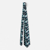 Elégante Cravate Turquoise, marine et blanche (Dos)