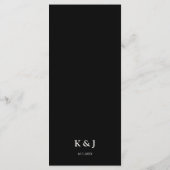 Elegante Cream & Black Modern Wedding Dinner Menu (Achterkant)