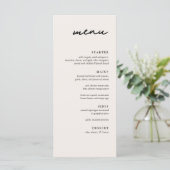 Elegante Cream & Black Modern Wedding Dinner Menu (Staand voorkant)
