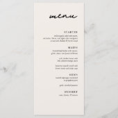 Elegante Cream & Black Modern Wedding Dinner Menu (Voorkant)