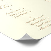 Elegante  Cream Bloemen Bruiloft Zitkaarten Poster (Hoek)