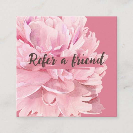 Elegante Cream Blush Roze Bloemen Make-up Studio Aanbevelingskaartje (Voorkant)