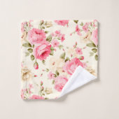 Elegante Cream Blush Roze Rozen Bad Handdoek (Wasdoekje)