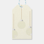 Elegante Cream Christmas Baubles Cadeaulabel (Voorkant)