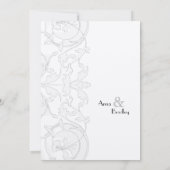 Elégante Cream et mariage gris vintage Invitation (Dos)