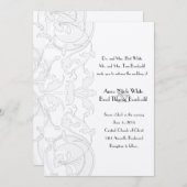 Elégante Cream et mariage gris vintage Invitation (Devant / Derrière)
