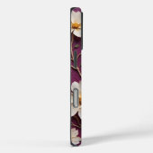 Elegante Cream Flowers op Textured Paarse Case-Mate iPhone Case (Achterkant / Rechts)