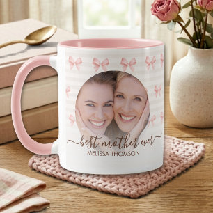 Elegante Crème Blush Roze Beste Moeder Ooit Foto Mok