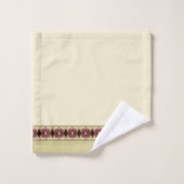 Elégante crème bordeaux et beige (Gant de toilette)