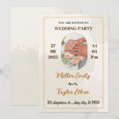 Elegante crème bruiloft met een van de trouwring kaart (Voorkant / Achterkant)