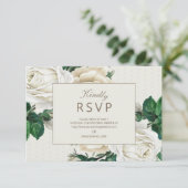 Elégante Crème d'ivoire Floral Mariage RSVP (Debout devant)