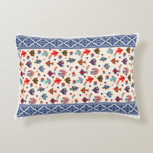 Elégante crème et Motif rouge Coussin
