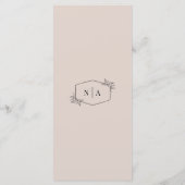 Elegante crème gekleurde monogram bruiloft menu (Achterkant)