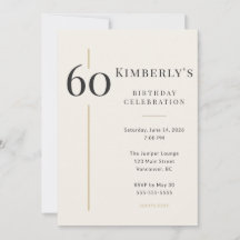 Elegante Crème & Gouden 60e Verjaardag