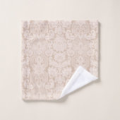 Elégante crème ornée Victorian Damask (Gant de toilette)