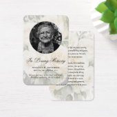 Elégante Crème Rose Photo Carte de prière commémor (Bureau)