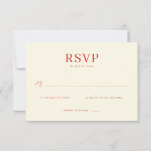 Elegante Crème RSVP-kaart RSVP Kaartje