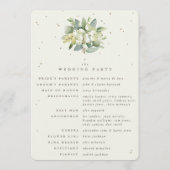 Elegante Crème Snowberry+Eucalyptus Boeket Bruilof Programma (Achterkant)