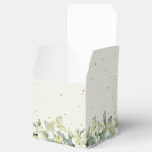 Elegante Crème Snowberry+Eucalyptus Winter Bruilof Bedankdoosjes (Geopend)