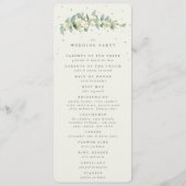 Elegante Crème Snowberry+Eucalyptus Winter Bruilof Programma (Achterkant)