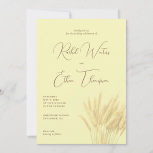 Elegante Crème Tarwe Illustratie Kaart