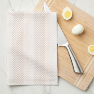 Elegante crème visgraat Zig Zag Theedoek