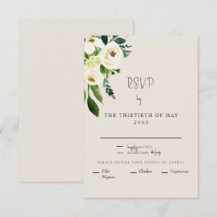 Elegante Crème Witte Bloemige Eetkamer Moderne Let RSVP Kaartje
