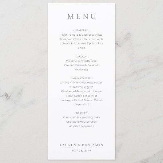 Elegante Crèmeskaart Sjabloon Menu (Voorkant)