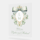 Élégante Crest avec Mariage de la Bow verte Bienve (Angle)