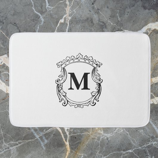 Elegante Crest Custom Monogram Badmat