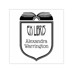 Elegante Crest Ex Libris Boeknaam Prägemaschine Zelfinktende Stempel