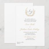 Élégante crête de vigne Invitation officielle (Devant / Derrière)