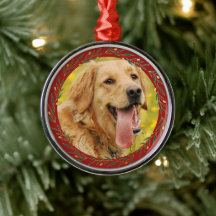 Elegante Crimson Gold Wreath Dog Foto