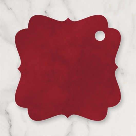 Elegante Crimson Red & Gold Curls bruiloft Dank u Bedankjes Labels (Achterkant)