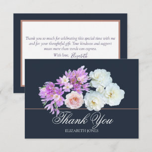 Elegante Crocus & Roos Bruiloftsfeest Bedankkaart