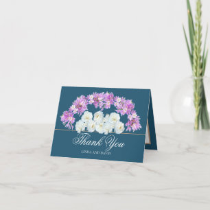 Elegante Crocus-slinger & Witte Rozen Dank je wel Bedankkaart