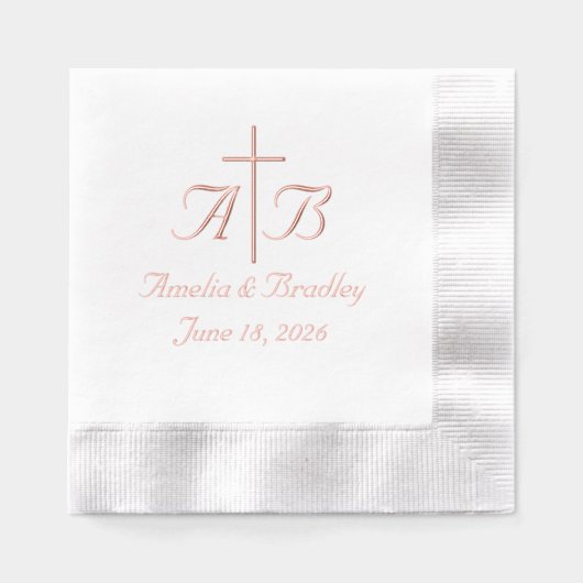 Élégante croix Mariage monogramme (Recto)