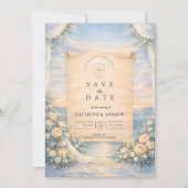 Elegante cruiseschipbruiloft save the date (Voorkant)