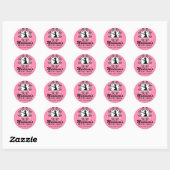 Elegante Cupcake Bakkerij Lady Silhouet Box Seals Ronde Sticker (Vel)