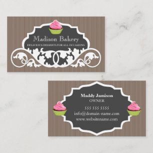 Elegante Cupcake Bakkerij Spiraal Decoratie Visitekaartje