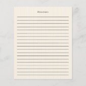 Elegante Cupcake gebak Gestreepte Recept Kaart (Achterkant)